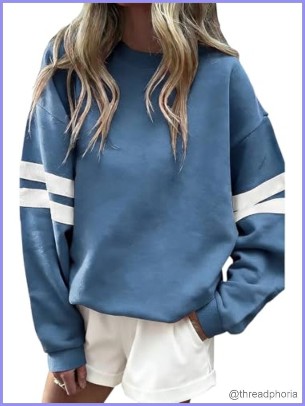 Varsity Striped Crewneck Drop Shoulder Sweatshirt